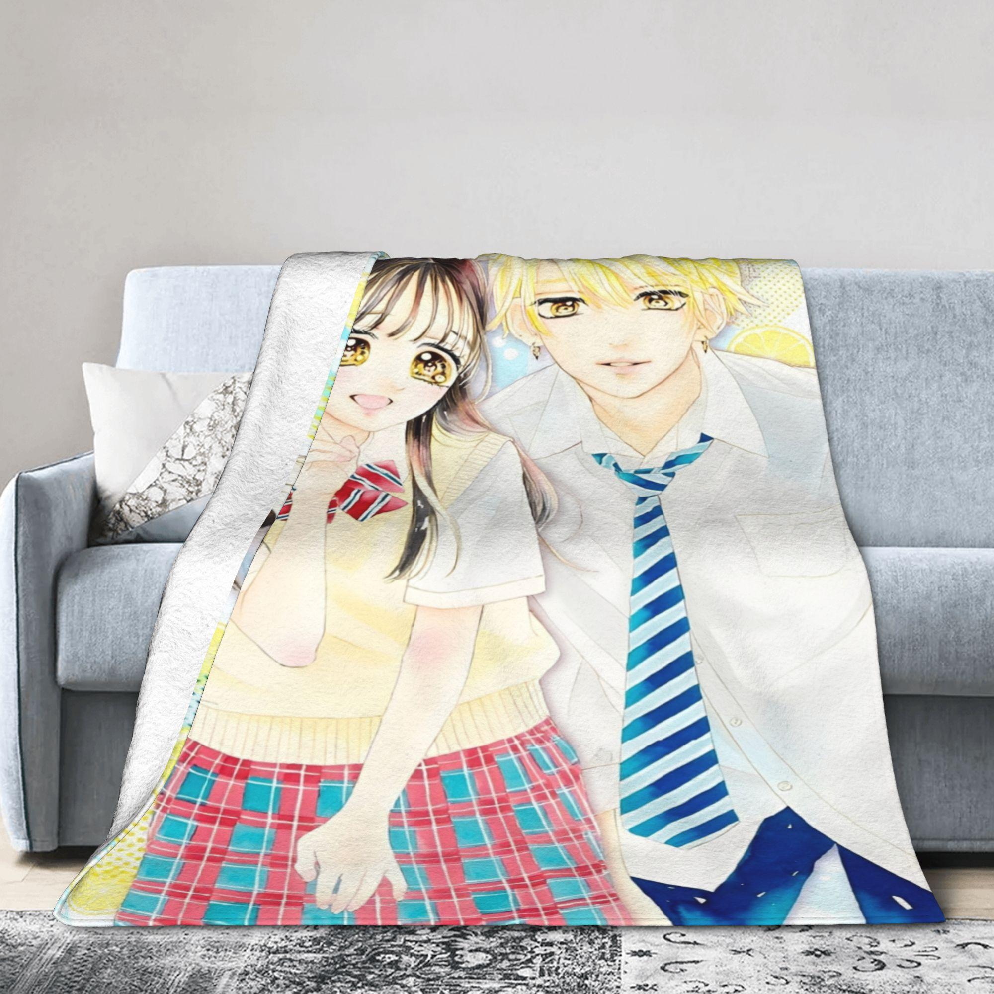 honey lemon soda anime Merch Blanket Soft Fleece Throw Blankets Comfortable Rug Piece 75X95CM