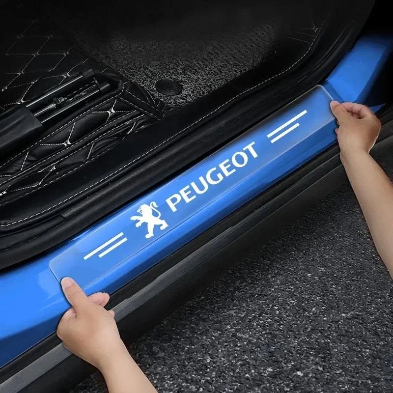 2026 Gorąca Naklejka Samochodowa Ochraniacz Progu Samochodu Przezroczysta Dekoracyjna Naklejka z Odznaką Dla Peugeot 308 307 206 208 207 3008 508 407 2