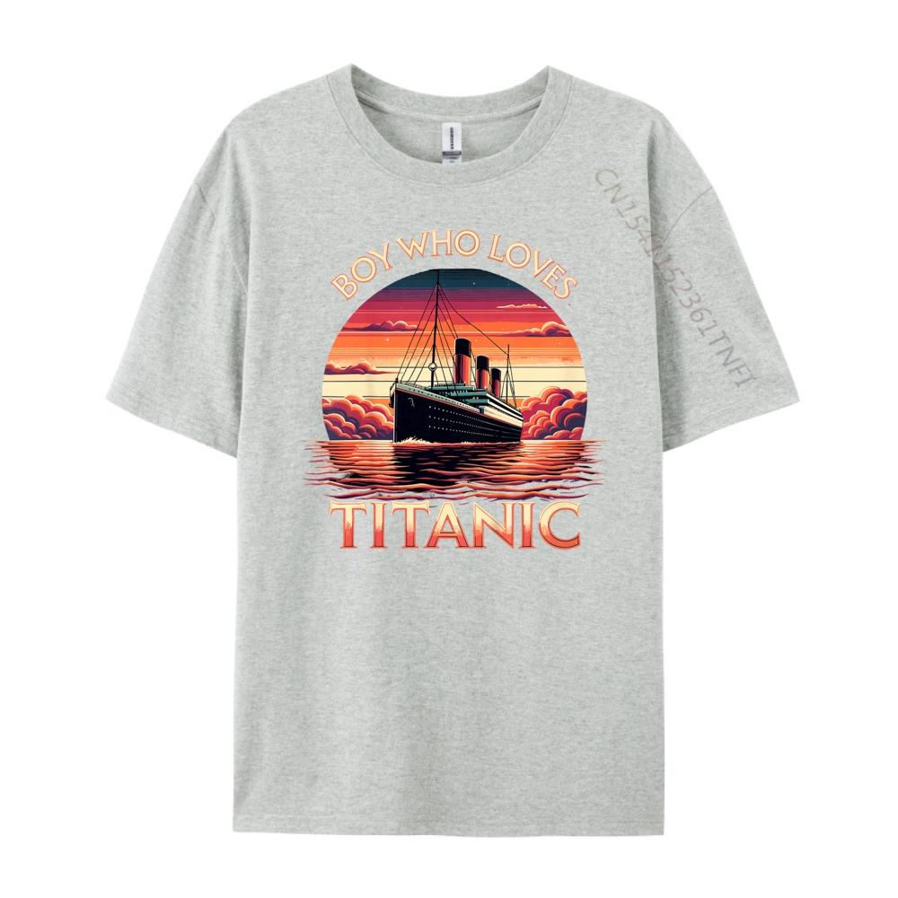 Kids Who Loves The Titanic XS Graphic T Shirts Youth T Shirt Men Vintage