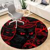 1pc Black Cats Office Round Area Rug, Indoor Mat Suitable ForOffice, Under Office Chairs Bedroom Living Room Home Decor T154