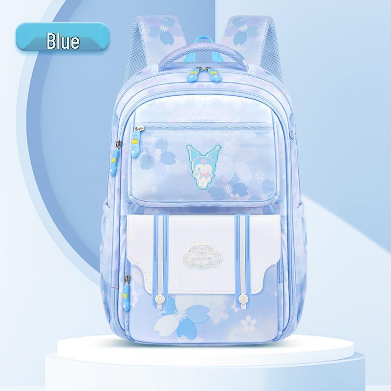 Kuromi Unisex Lightweight School Backpack for Grades 1-6: Spine-Protecting, Load-Reducing Double Shoulder Bag for Kids