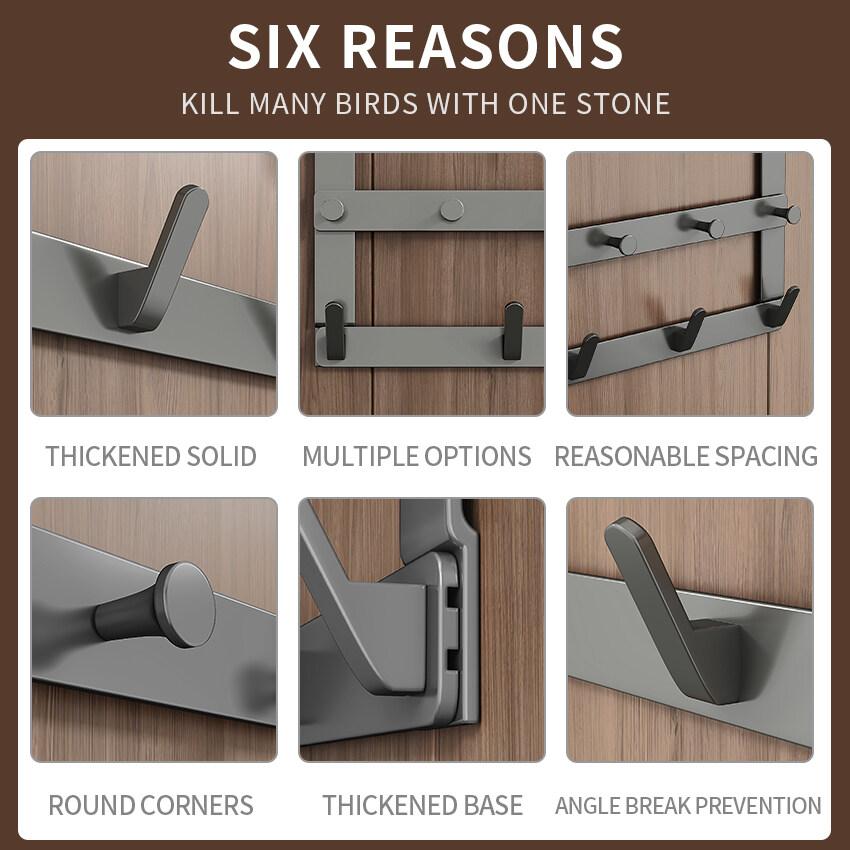 Hooks Over The Door Bathroom Organizer Rack Durable Doors Back Hanging Row Hook Holder Coat Hat Towels Hanger Kitchen Hooks Rack