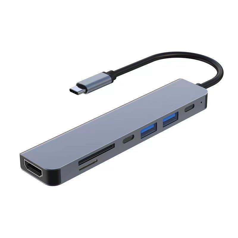 8-in-1 Expansion Dock for Apple Laptops: Multi-Port Hub with USB, Network, Type-C, and Card Reader Support