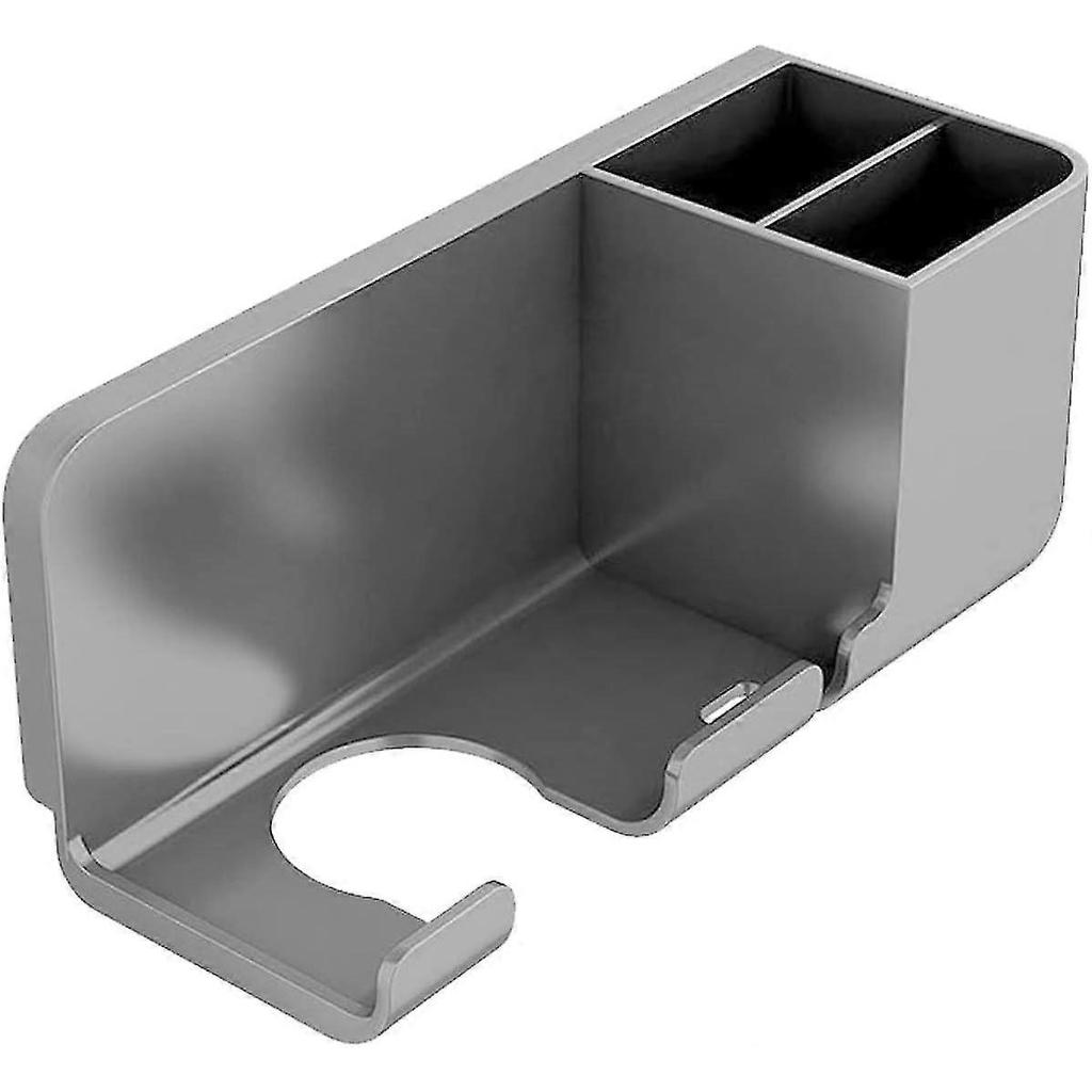 Hairdryer Holder Wall Mounted Hair Dryer Holder Hair Straightener Holder And Accessories Organiser (grey) - DD
