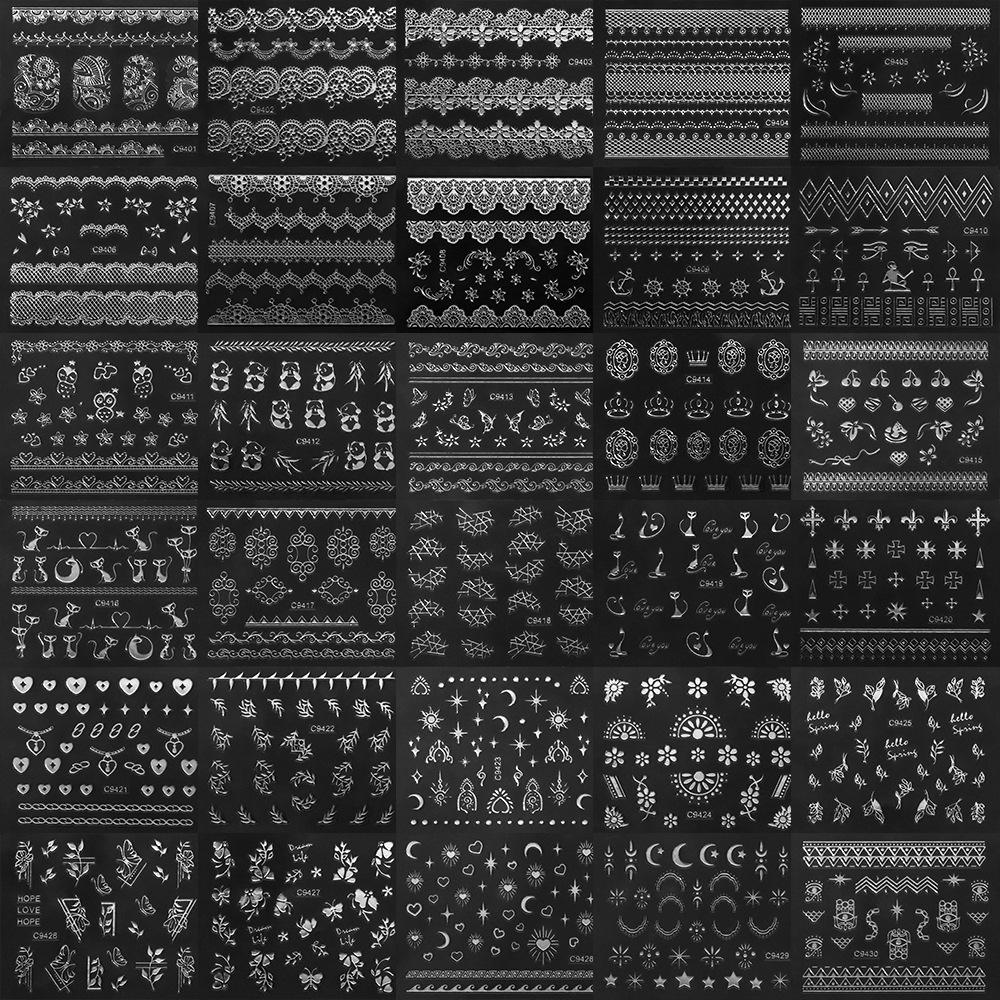 Exotic Egyptian Cat Set Nail Art Sticker Simple Solid Color Egyptian Cat Bronzing 30 Small Set Nail Decoration