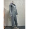 Frühlings- und Herbst-Jumpsuit-Hoodie-Set für Damen, einfarbig, lässiger Anzug, Kapuzenoberteil, elastischer Bund, Knöchellange Hose, Neue Mode