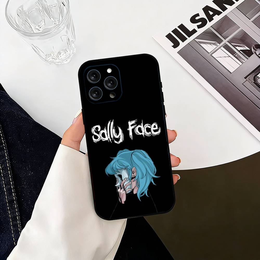 Sally Face Sal Fisher Gothic Horror  Phone Case For iPhone 17,16,15,14,13,12,11 Plus,Pro Max,XS,Soft Silicone Black Cover