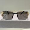 Men'S Handsome Fashion Leopard Head Trimmed Frameless Ocean Sheet Sunglasses Light Luxury Double Beam Driving Sunscreen Sunglasses