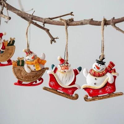 Christmas Resin Small Pendant Santa Claus Snowman Ornament Christmas Tree Decoration  Christmas Decor