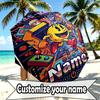 Custom Name Personalized PAC MAN Print Umbrella, Auto Open Close, 8‑Rib Sturdy Frame, Commute Camping Hiking Use, Birthday Gift