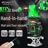12-Line High Precision Green Light Infrared Laser Level and Floor Layout Instrument with Auto Line Drawing