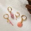 4PCS  Bohemian Ocean Style Starfish Pendant Beaded Ear Bone Clip Girls Shell Conch Earrings Set For Women
