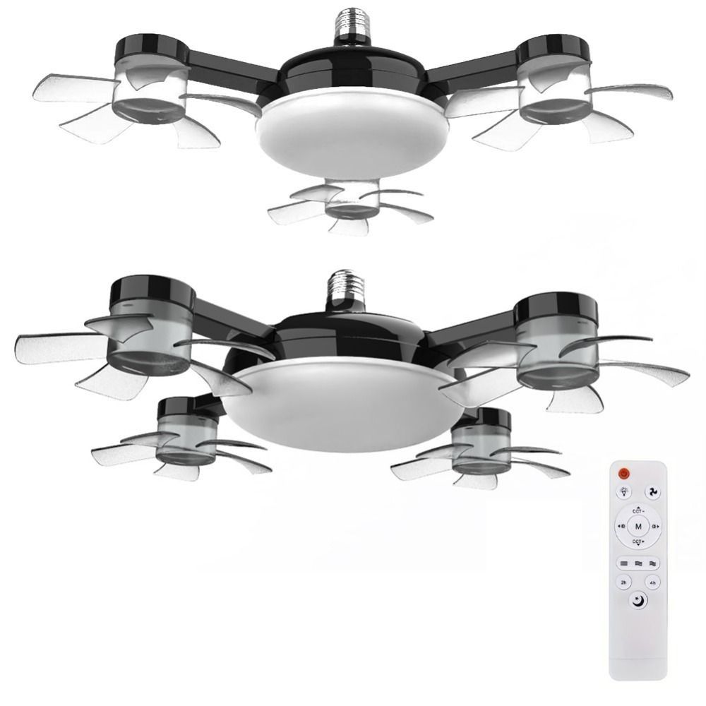 Ventilatore da Soffitto con Telecomando Lampada da Soffitto 2 in 1 Ventilatore Elettrico Senza Fili Semplice Soggiorno