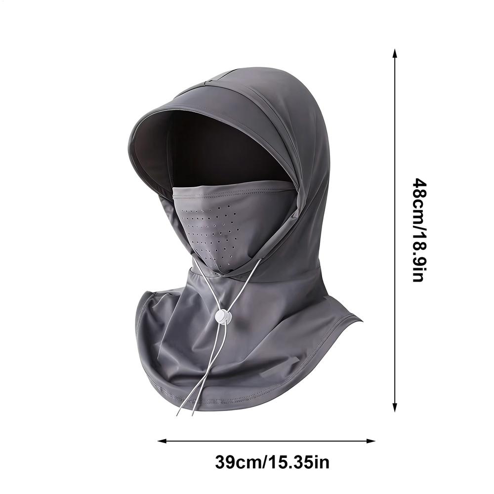 Chapeau d'été Visage Pare-soleil Anti-UV Chapeau Intégré Écharpe Respirante en Soie Glacée Protection Solaire Visage Cou Conduite Vélo Serviette Visage