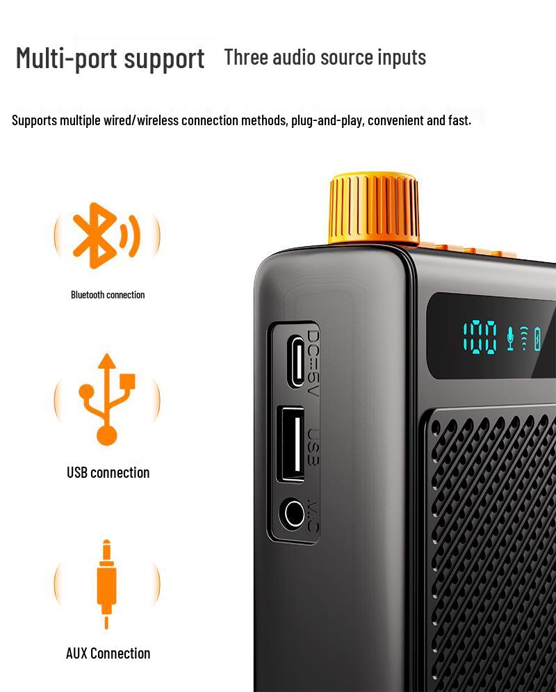 Bee Mini Wireless Speaker: Loud, Clear Sound, Noise Reduction, Long Battery Life—Perfect for Teachers & Tour Guides.