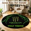 Round Rug Custom NameMonster Energy Pattern Non Slip Carpet Home Floor Decor