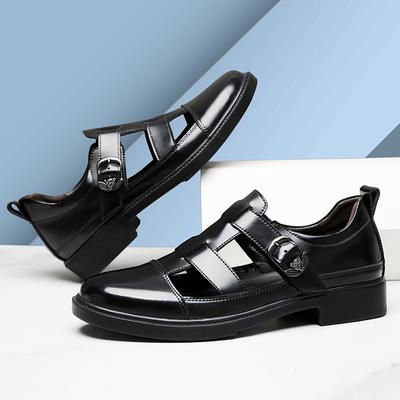 Mode Neue Ausgehöhlte Herren Strandschuhe Rutschfest Sommer Herren Freizeitschuhe Atmungsaktive Sandalen Schnelltrocknend Business Slipper Wading Wasserschuhe