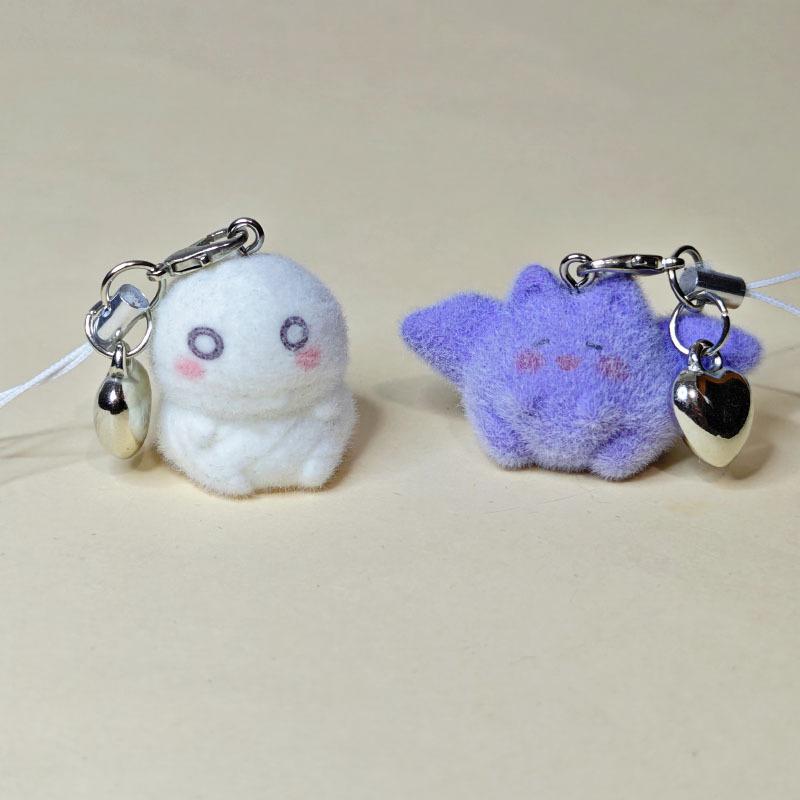 Halloween Flocked Mummy Ghost Phone Chain Charm Ins Style Phone Case Bag Camera Pendant