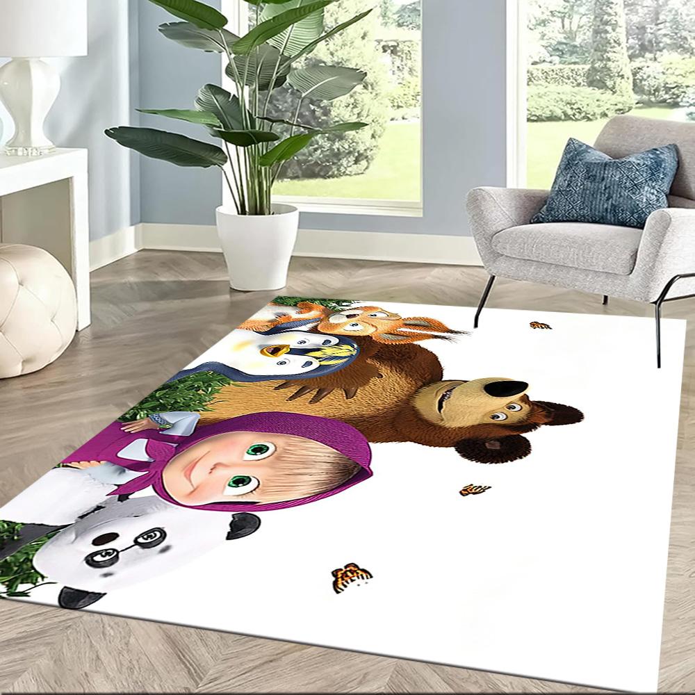 Masha Bear Area Rug Design for Kitchen Study Room Foyer Balcony Anti-slip Rug Office Home Decor Birthday/Christmas Gift