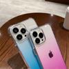 Transparent Gradient Rainbow Color Case For Iphone 13 12 11 Pro Max X Xr Xs Hard Acrylic Shockproof Crystal Cover Capa