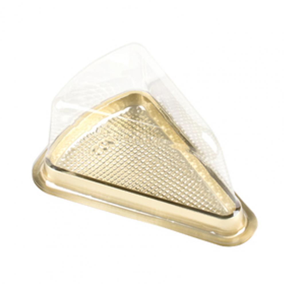 

50 шт. одноразовая коробка для торта с прозрачной крышкой, аксессуары для выпечки, ПЭТ-поднос для лунного торта, треугольная упаковочная коробка для муссового торта, принадлежности для выпечки золотистый