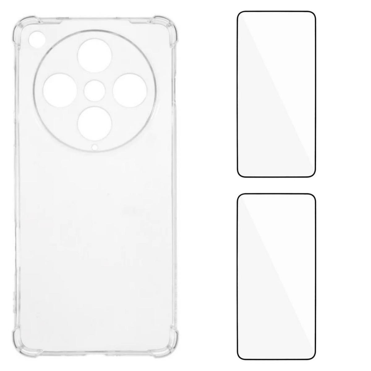 

For Oppo Find X8 Pro 5G TPU Case WANLONFENG WL3 Series 1.5mm Phone Cover with 2Pcs Tempered Glass Films Transparent