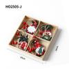 Christmas Four-Grid Faceless Old Man Wooden Ornament Gift Box with Small Pendants