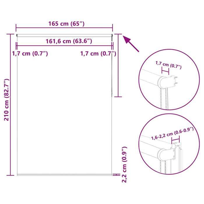 VidaXL Store Enrouleur Occultant Blanc Cassé 165x210 Cm Largeur Tissu, Store De Jour Et De Nuit, Store De Cuisine, Store 4011713