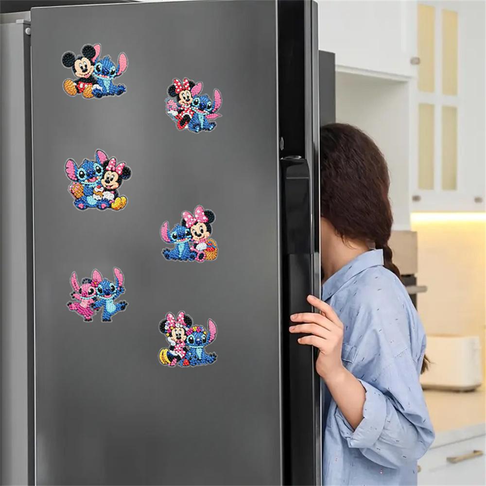 6pcs/Set Couple Series Diamond Painting Magnets for Refrigerator Diamond Art Fridge Magnets for Adults Diamond Art Refrigerator Magnets Kits