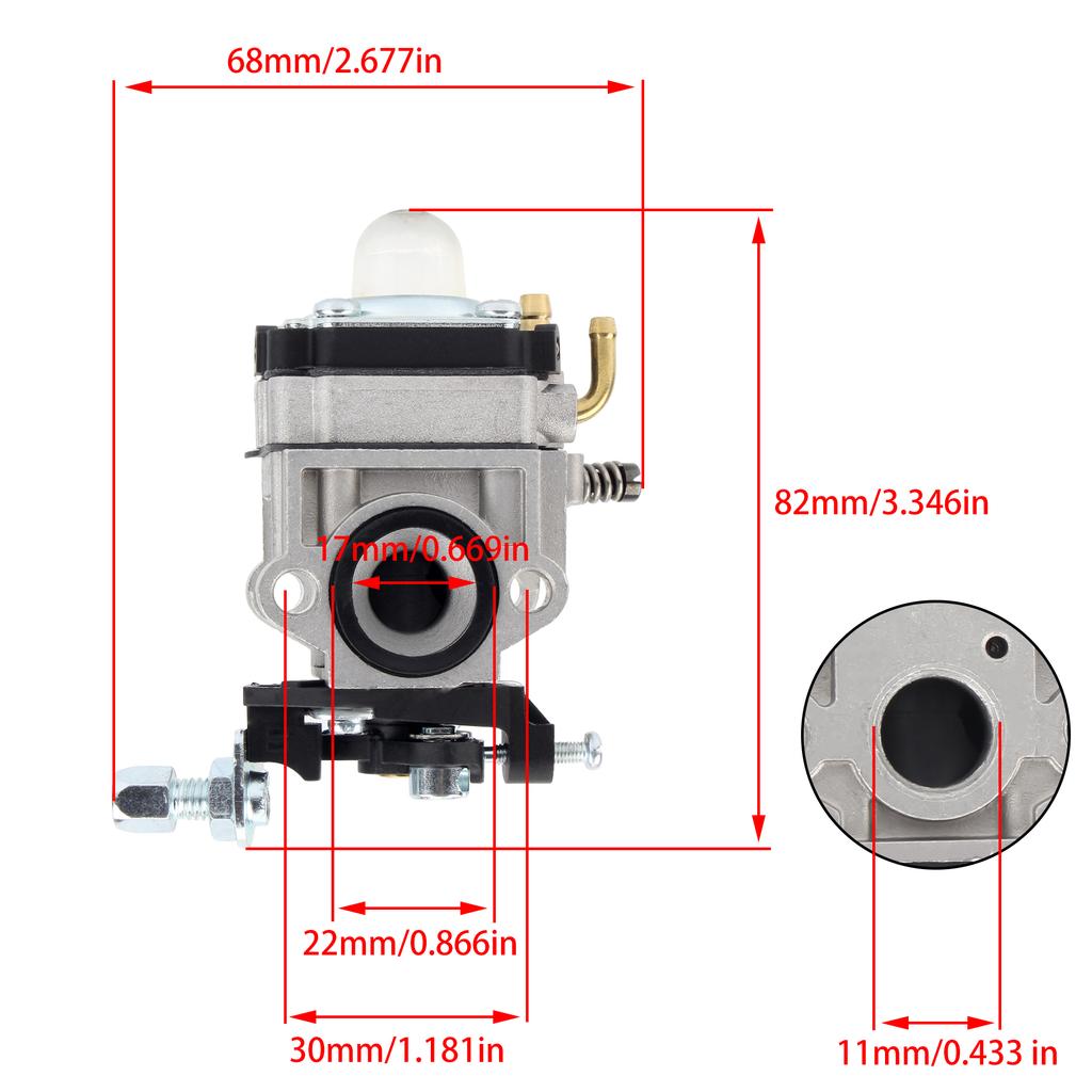 Motorrad Motorsense 11mm 15mm Vergaser Set 40cc- 49cc 2-Takt Miniroller ATV Freischneider Rasentrimmer Motor Ersatzteile