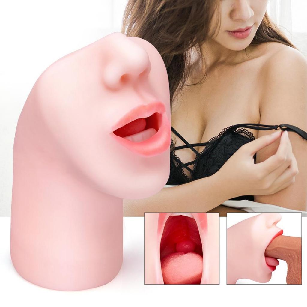 Masturbator Cup Realistic Mouth with Teeth and Tongue Blow Job Stroker Oral Sex Toys