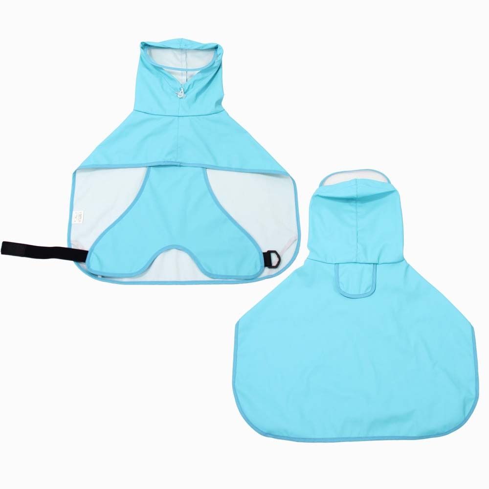 

PU All-inclusive Hoody Puppy Waterproof Coat Pet Supplies Pet Rain Jacket Dog Clothes Dog Raincoat L-Blue