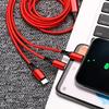 3 In 1 Usb Cable Micro Usb Type C Charger Cable Multi Usb Port Fast Charging Cord For Iphone 11 12 13 Pro Max Xiaomi Samsung