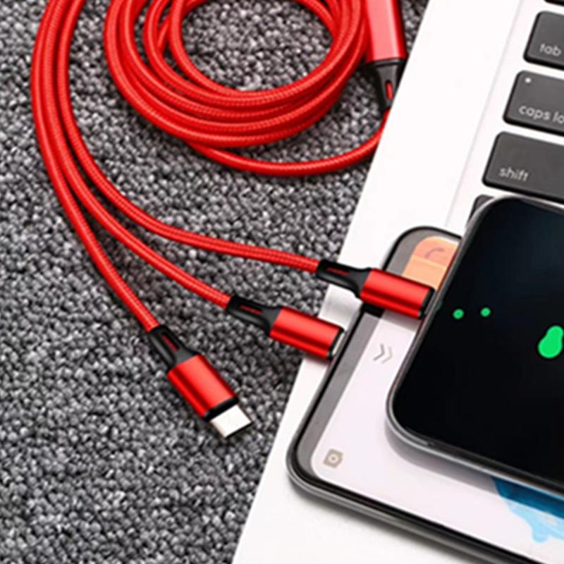 3 In 1 Usb Cable Micro Usb Type C Charger Cable Multi Usb Port Fast Charging Cord For Iphone 11 12 13 Pro Max Xiaomi Samsung