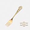 European Stainless Steel Coffee Spoon Royal Dessert Spoon Antique Hollow Cake Fruit Fork Embossed Spoon Gold