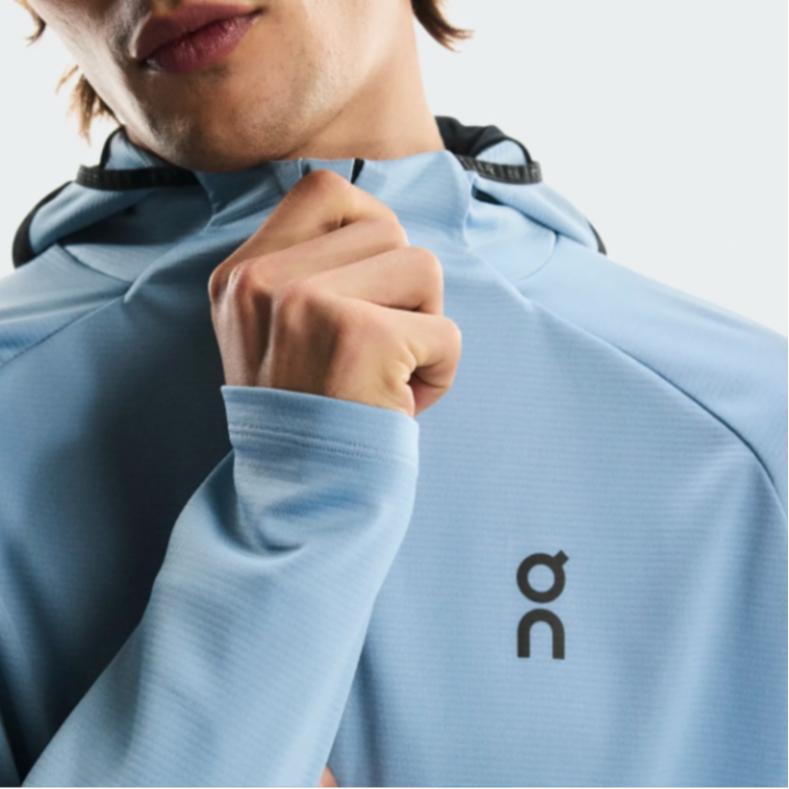 On Climate Zip Hoodie Solid Color Soft Comfortable Versatile Jacket Men Hoodies Light-Gray Blue 1ME10250732