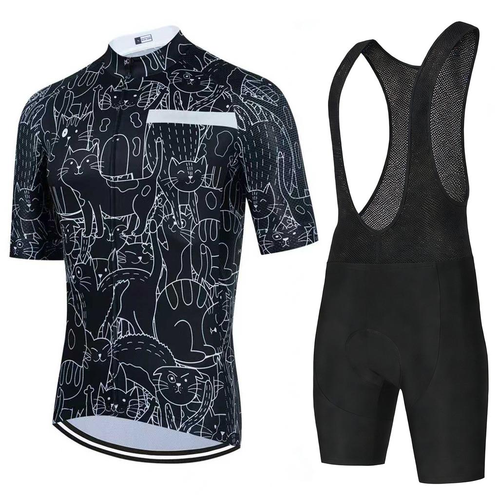 2026 Summer Men's Road Mountain Bike Riding Suit Set Breathable Sweat Wicking Short Sleeve Riding Top