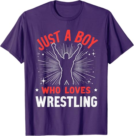 Just A Boy Who Loves Wrestling Boys  Kids Wrestler Boy TShirt Wrestling Lover  Fan Novelty Gifts Short Sleeve Blouses Tees
