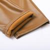 Men Slim Fit Korean Style Pu Leather Motorcycle Casual Long Pants