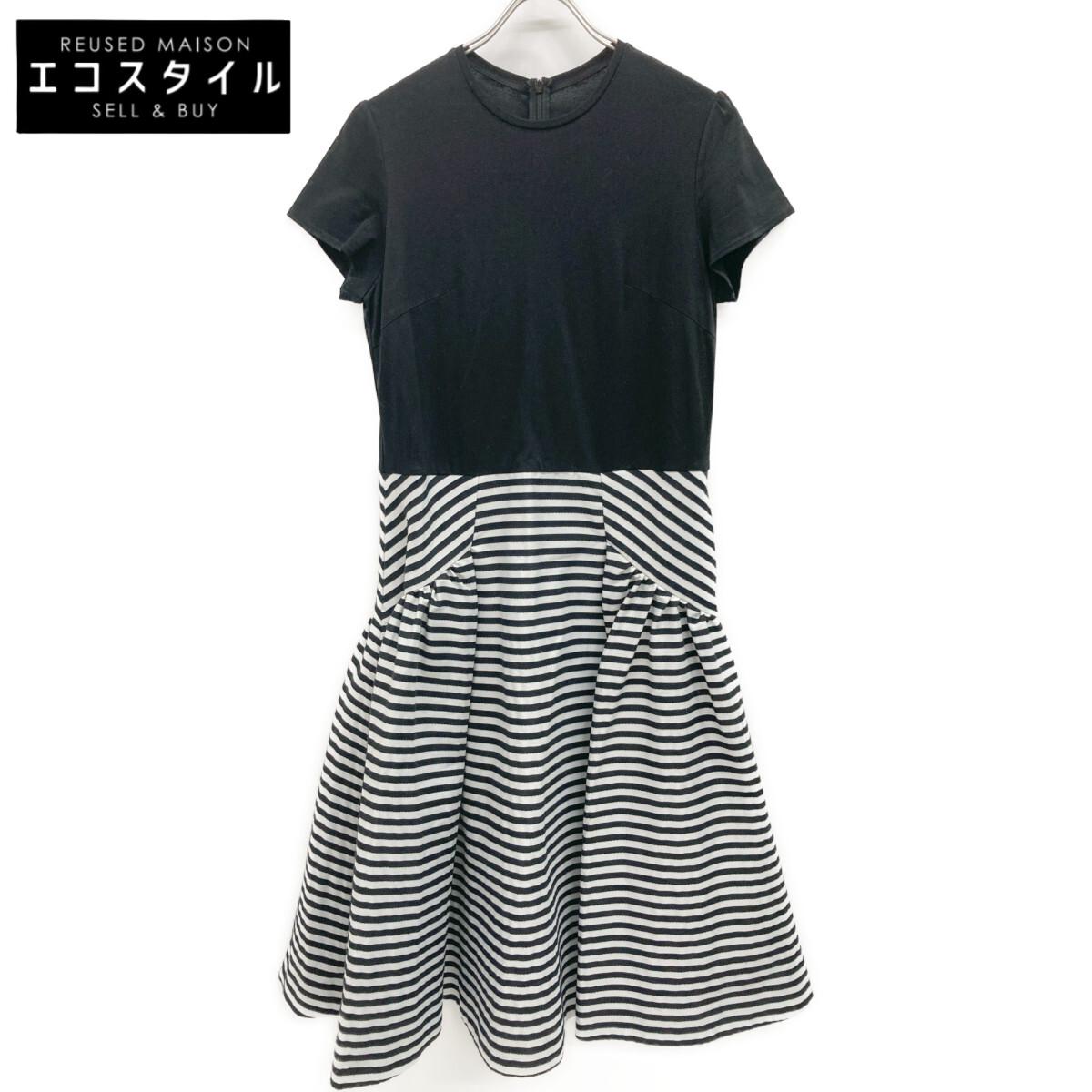 

BORDERS at BALCONY BD2011P-2K-04 Black T-shirt with Tucked Border One-Piece dress 36 blackUsed