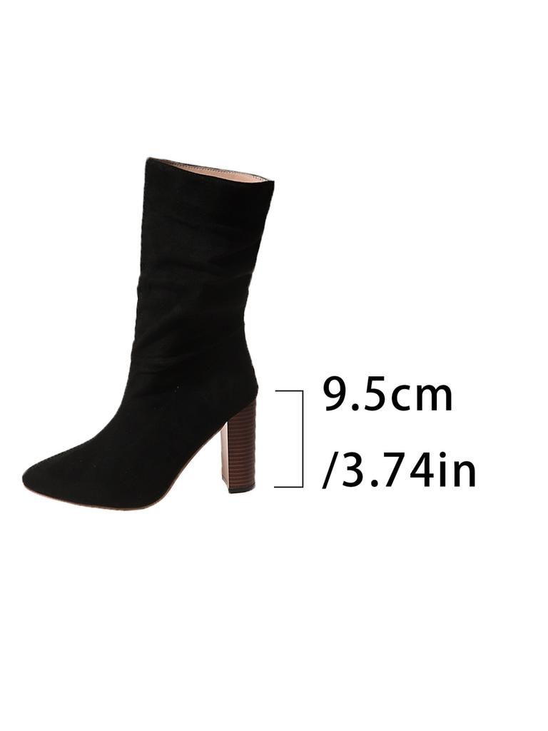 Size 35-43 Fashion Boots for Women 2025 New Spring and Autumn Collection Thick Heel Pointed Mid Heeled Boots High Heel Boots