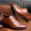 Men's Spring Pointed-toe Shoes Youth British Leather Shoes Formal Business Shoes Slip On Casual Shoes