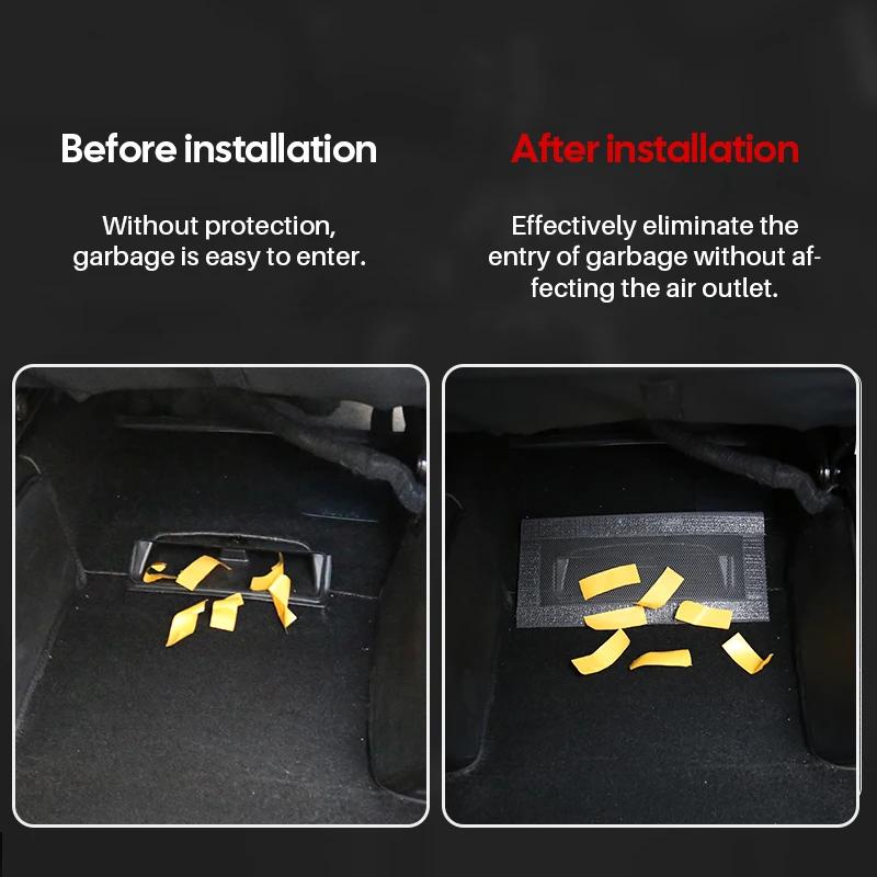 For Tesla Model Y Launch 2026-2020 Model 3 Highland 2026-2017 Air Outlet Under Seat Protective Cover 1 Pair Vent Mesh Filter