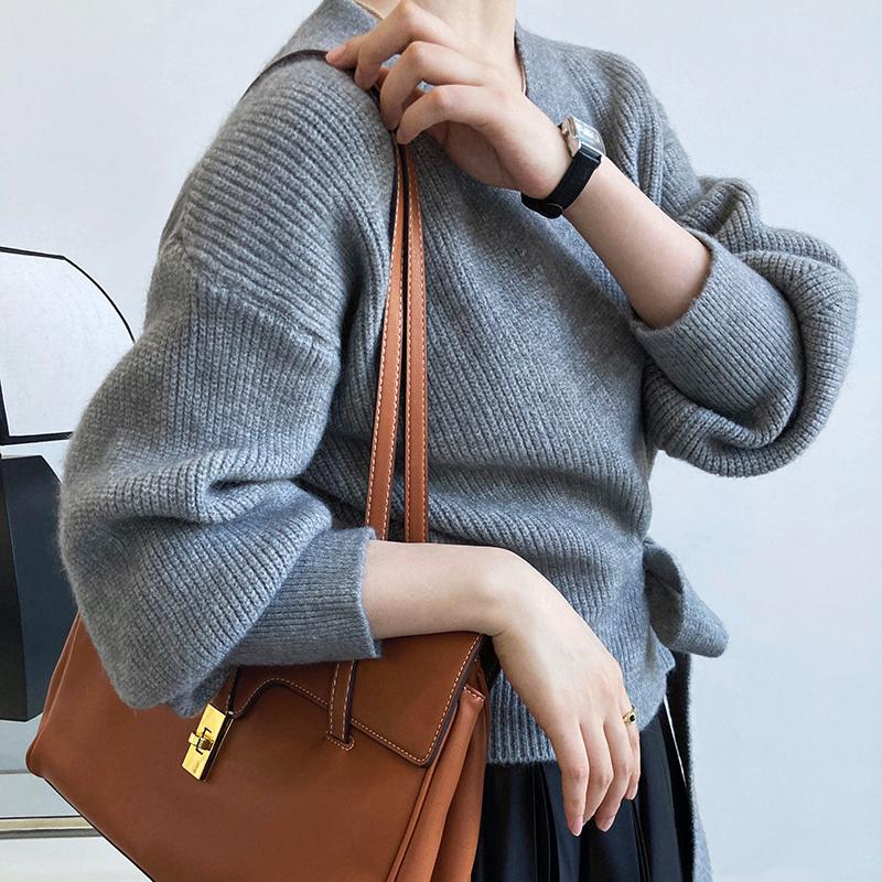 Advanced Sweater Knitwear Women Knitted Cardigan Fall Winter Tie V-neck Sweet Short Long-sleeved Knitted Tops