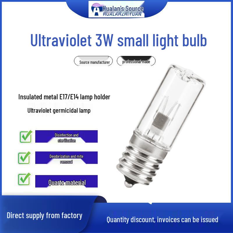 

Ultraviolet 3W Germicidal Lamp for Clothes Drying, Shoe Sterilization, Mite Removal - E17/E14 Bulb No Ozone