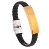 Custom Logo Name Engrave Leather Bangle & Bracelet Customize Stainless Steel Bracelets for Women Men ID Bracelet