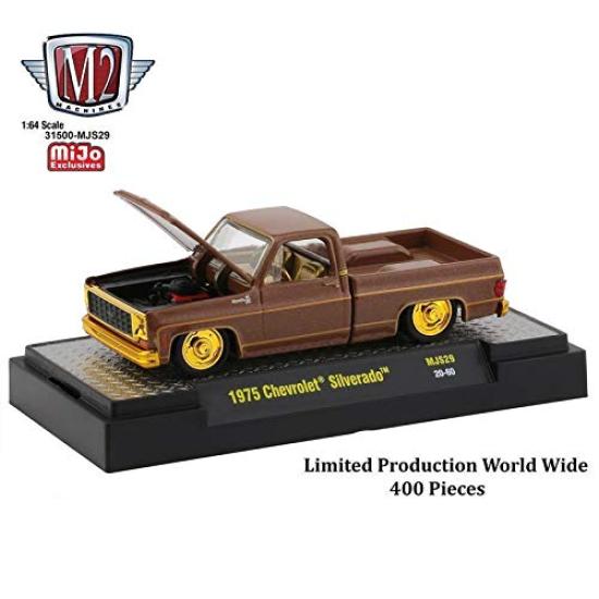 M2 MACHINES 164 Scale MiJo EXCLUSIVE - 1975 Chevrolet Silverado - The Brown Bagger (Chase Car)