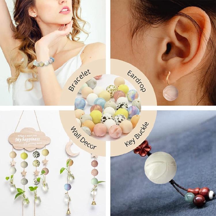 Bracelets Beads Silicone Material Colorful Loose Bead Jewelry Making Supplies