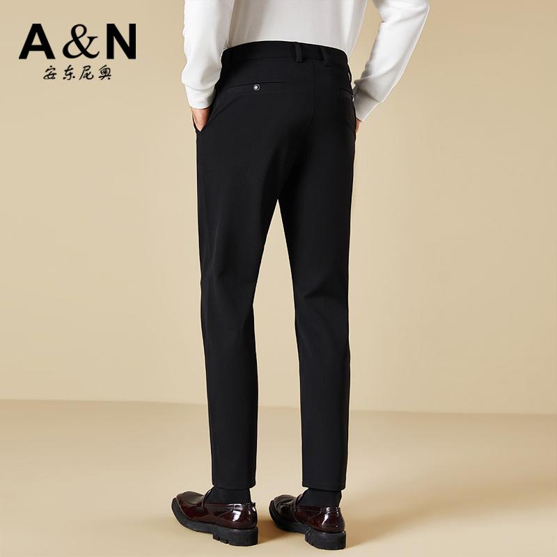[3D Pants Design] Easy To Take Care of Solid Color Casual Men's Mid Waist Straight Leg Elastic Comfortable Trousers Men