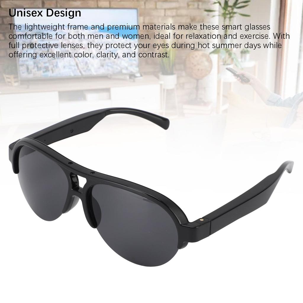 Smart Bluetooth Sunglasses Touch Control Built in HD Mic Double Speakers Smart Glasses for Men Women